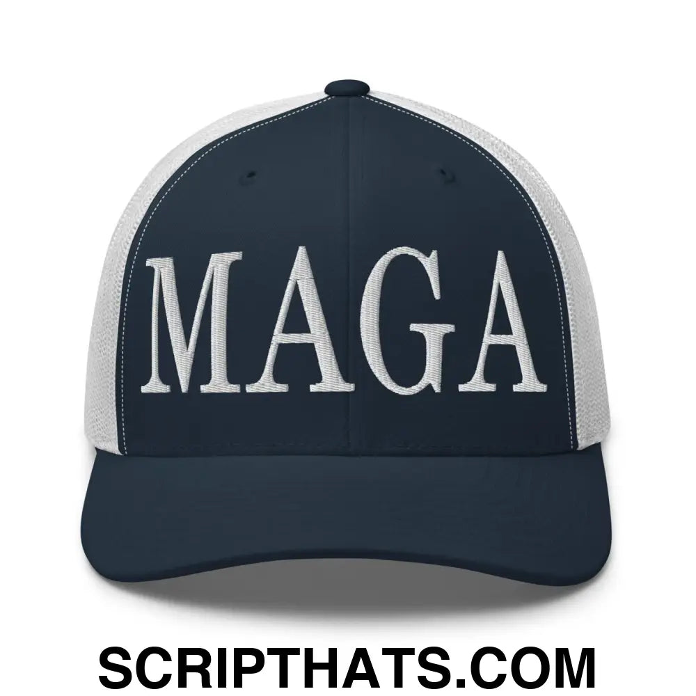 MAGA Make America Great Again Retro Trucker Hat Navy White