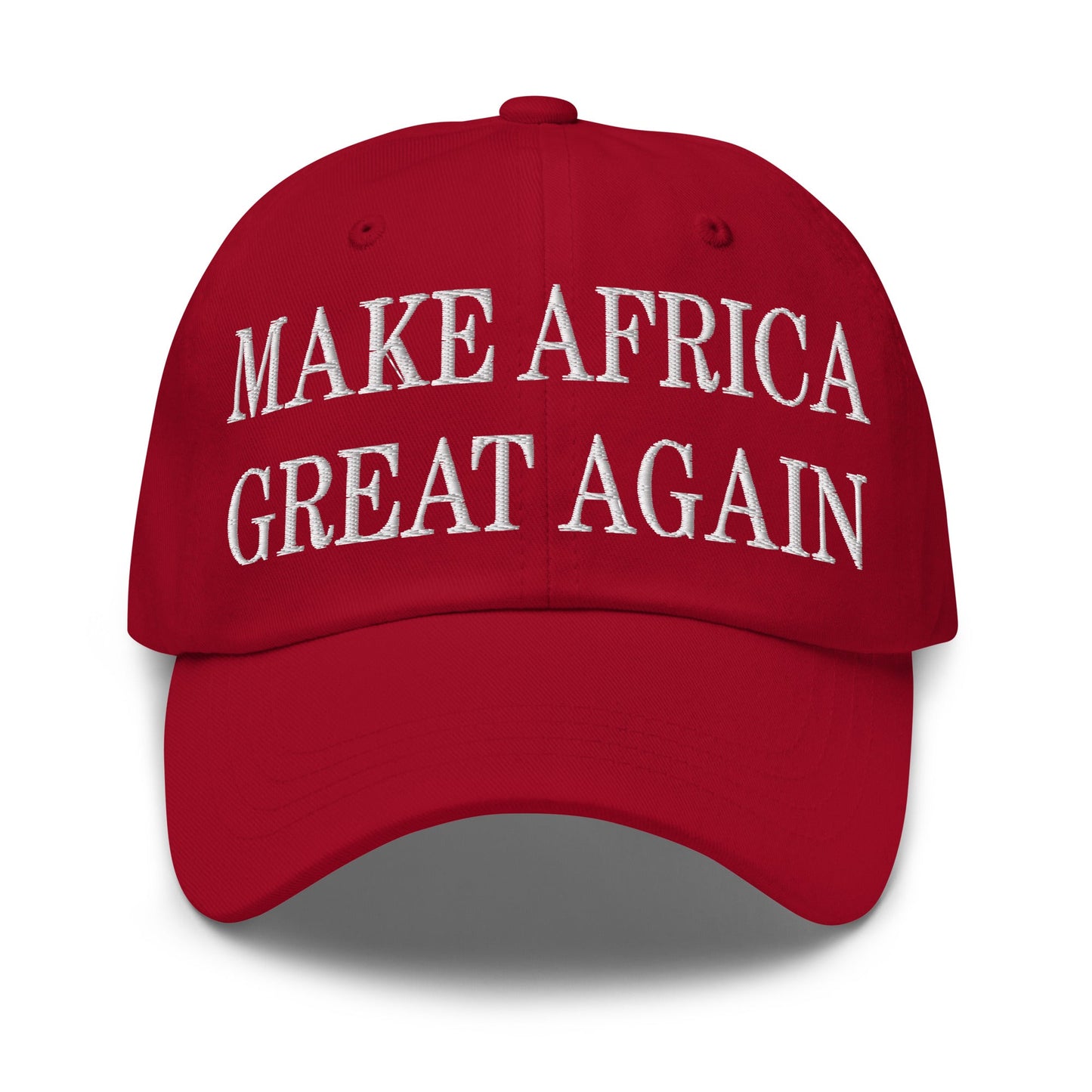 Make Africa Great Again Embroidered Dad Hat Cranberry