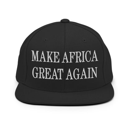 Make Africa Great Again Embroidered Flat Bill Brim Snapback Hat Black