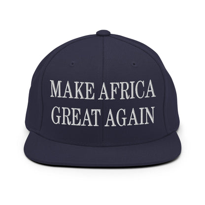 Make Africa Great Again Embroidered Flat Bill Brim Snapback Hat Navy