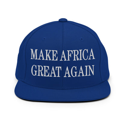 Make Africa Great Again Embroidered Flat Bill Brim Snapback Hat Royal Blue