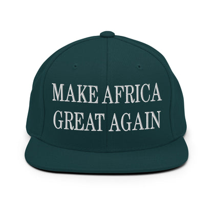 Make Africa Great Again Embroidered Flat Bill Brim Snapback Hat Spruce