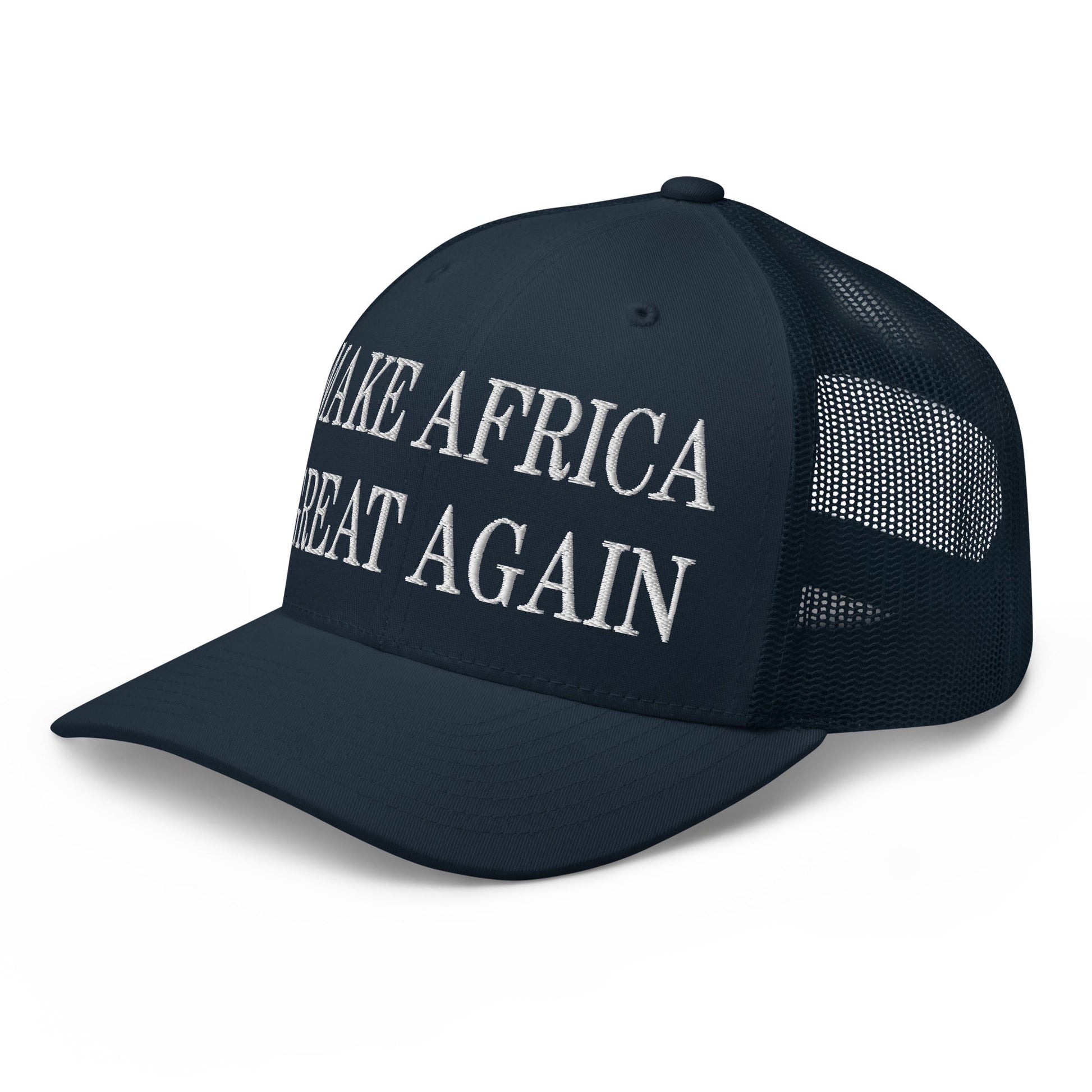 Make Africa Great Again Embroidered Mesh Trucker Hat Navy