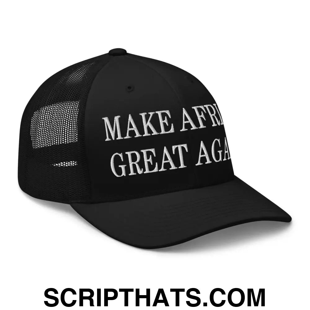 Make Africa Great Again Embroidered Mesh Trucker Hat Black