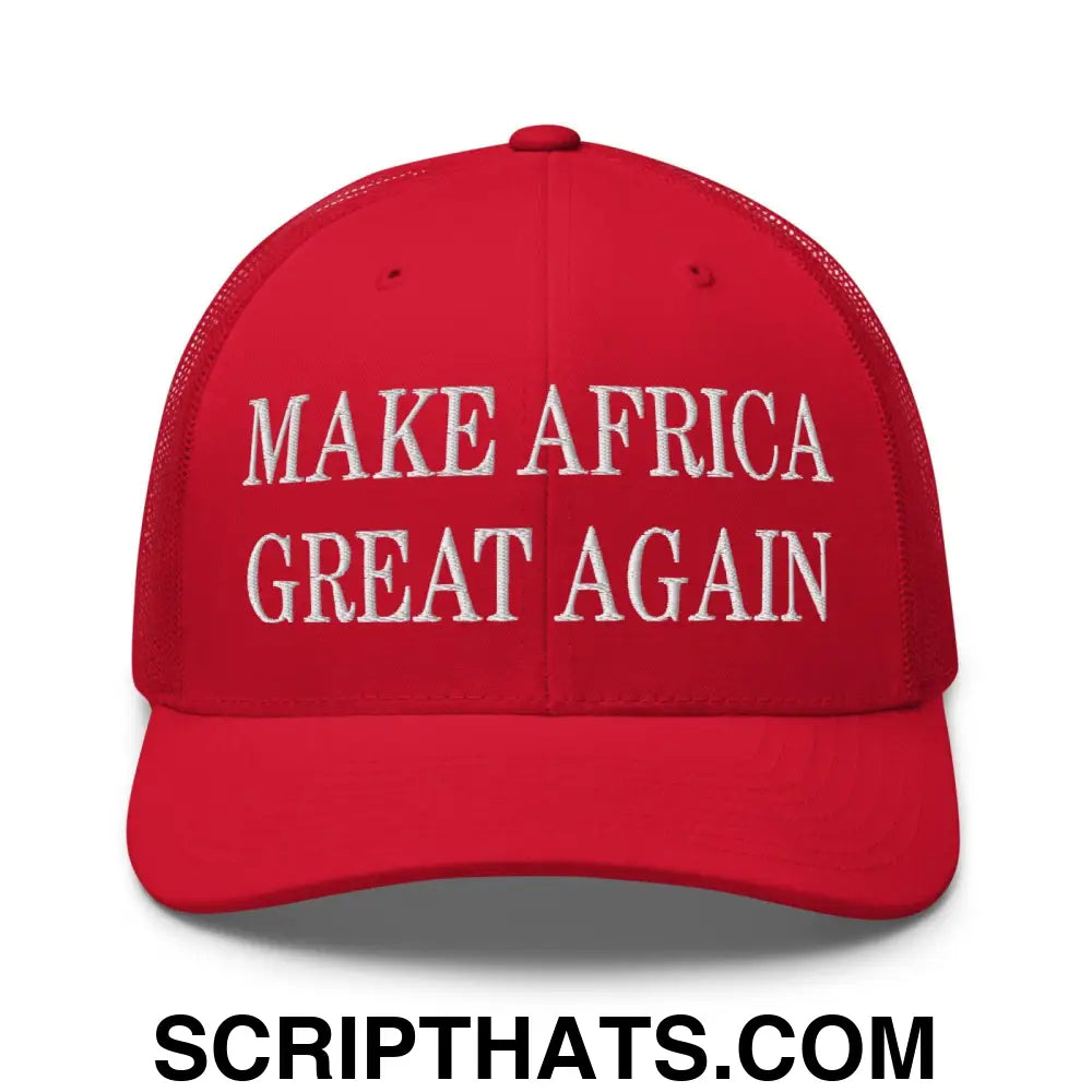 Make Africa Great Again Embroidered Mesh Trucker Hat Red