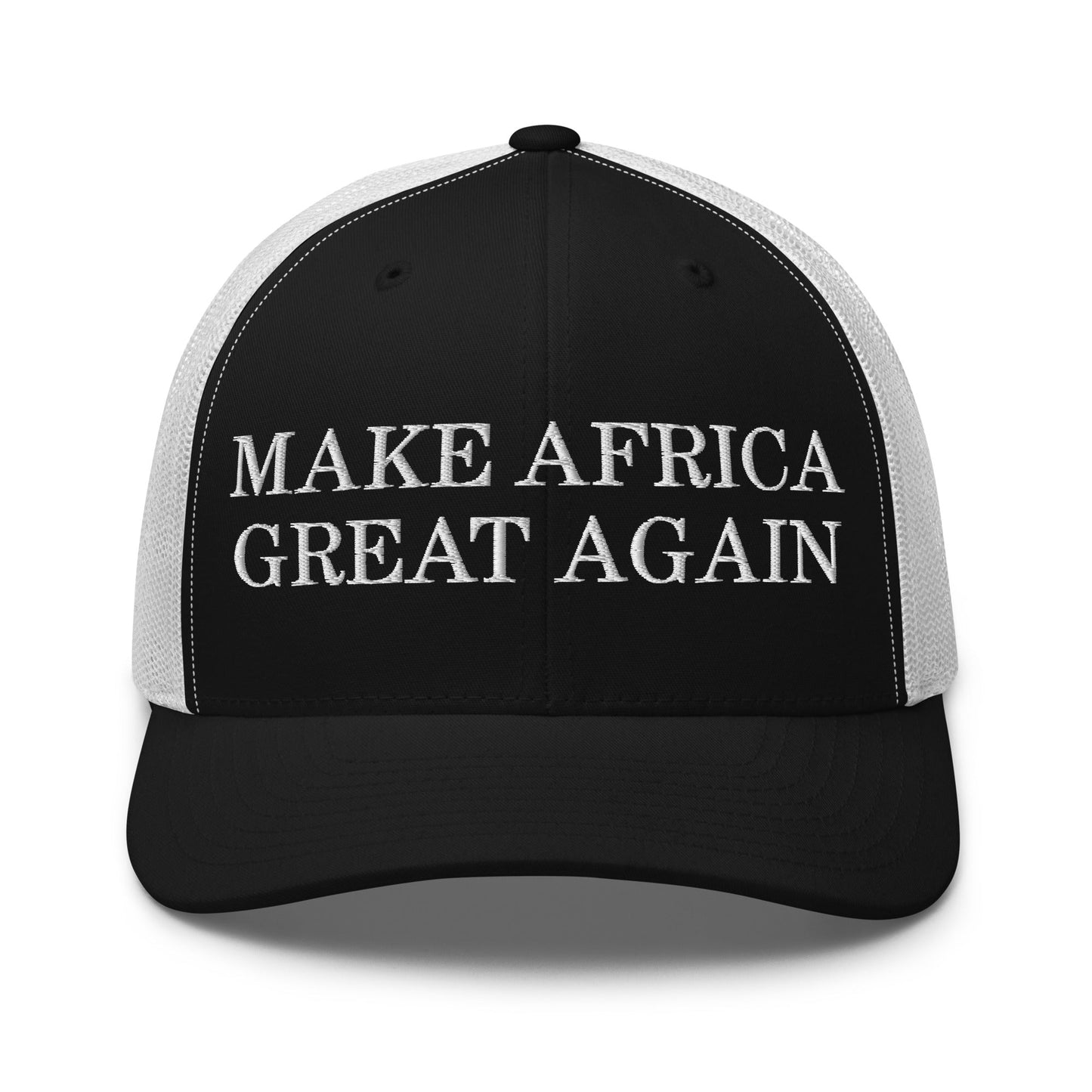 Make Africa Great Again Retro Trucker Hat Black White