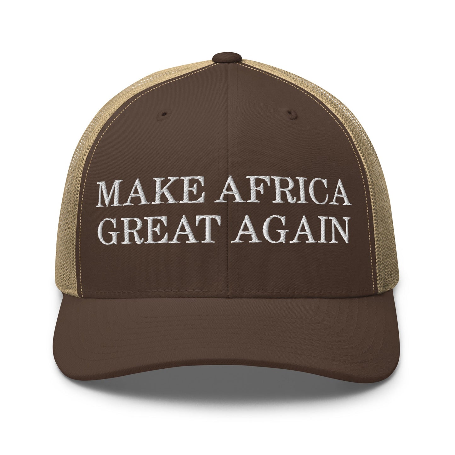 Make Africa Great Again Retro Trucker Hat Brown Khaki