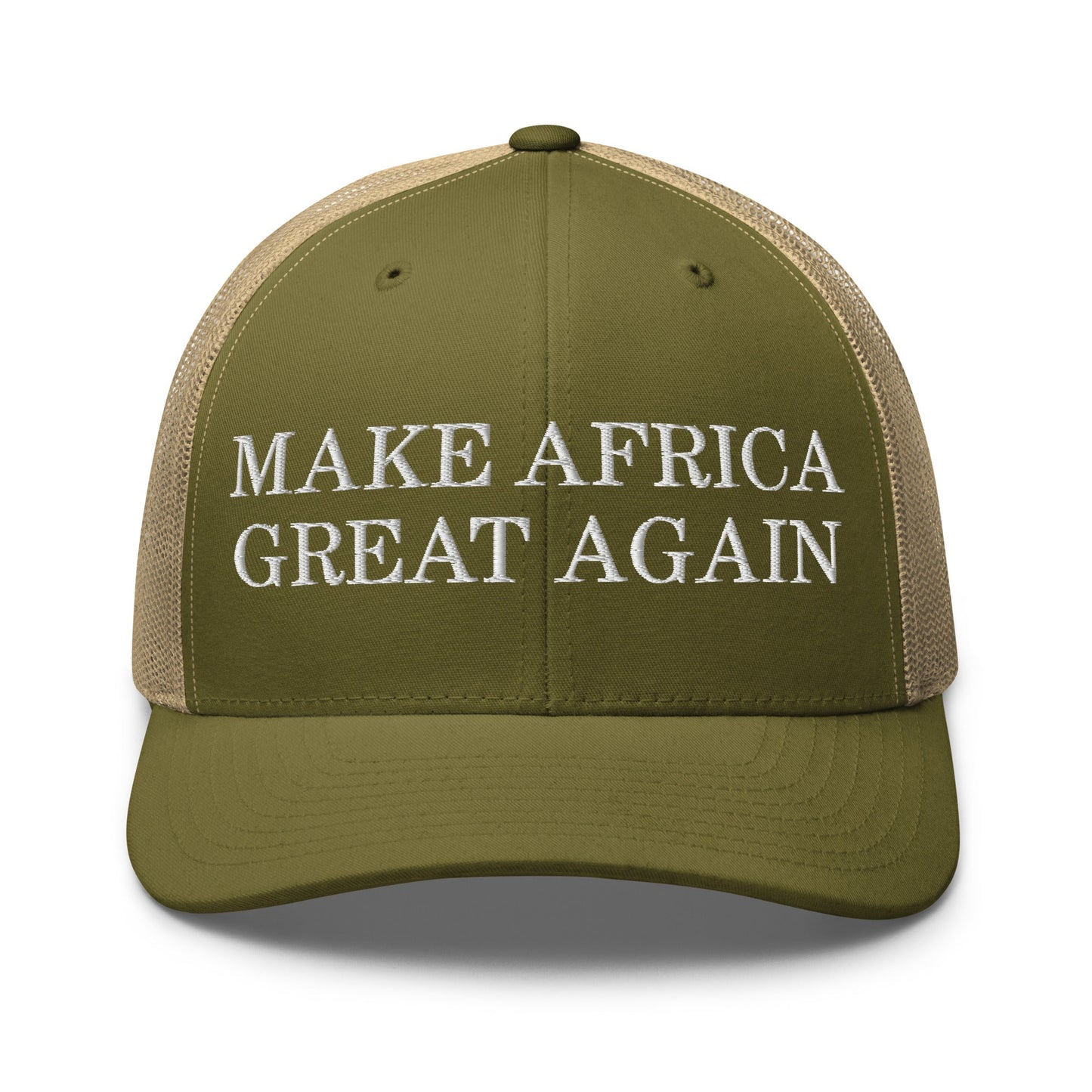 Make Africa Great Again Retro Trucker Hat Moss Khaki