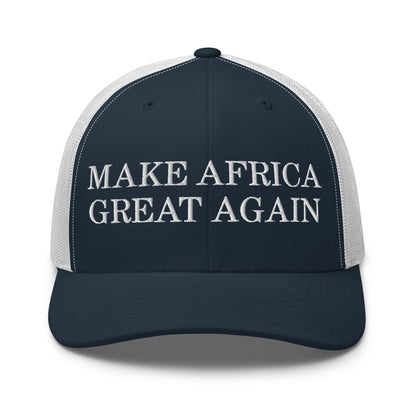 Make Africa Great Again Retro Trucker Hat Navy White