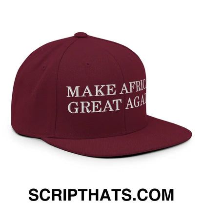 Make Africa Great Again Snapback Hat Maroon