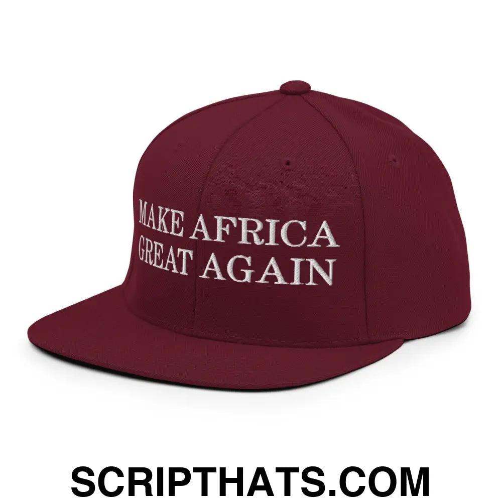 Make Africa Great Again Snapback Hat Maroon