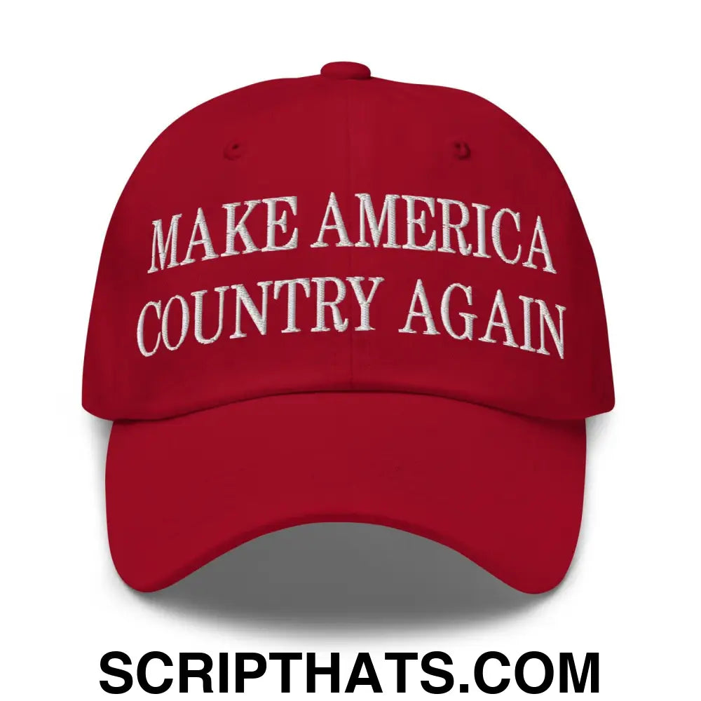 Make America Country Again Embroidered Dad Hat Cranberry