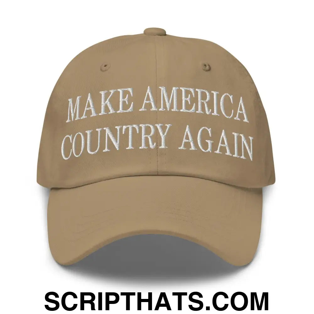 Make America Country Again Embroidered Dad Hat Khaki