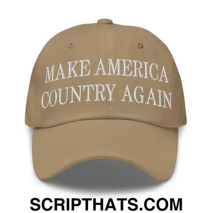 Make America Country Again Embroidered Dad Hat Khaki