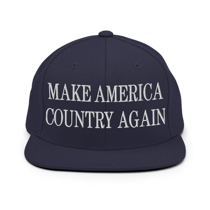 Make America Country Again Embroidered Flat Bill Brim Snapback Hat Navy