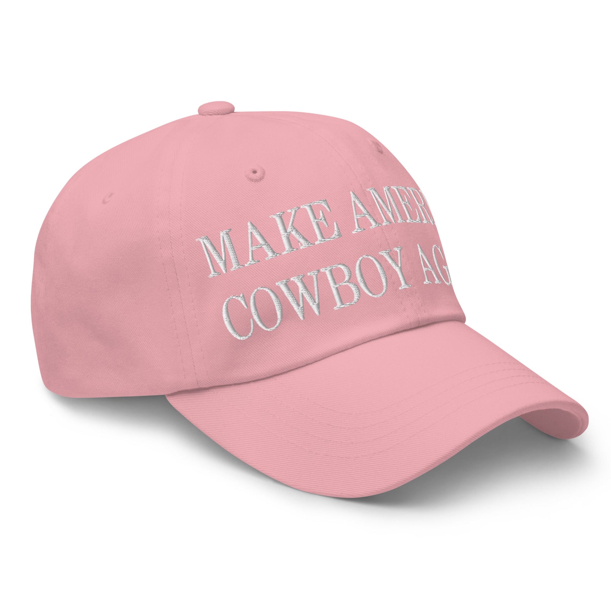 Make America Cowboy Again Embroidered Dad Hat Pink