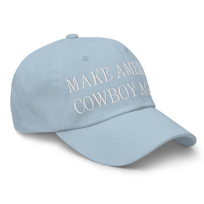 Make America Cowboy Again Embroidered Dad Hat Light Blue