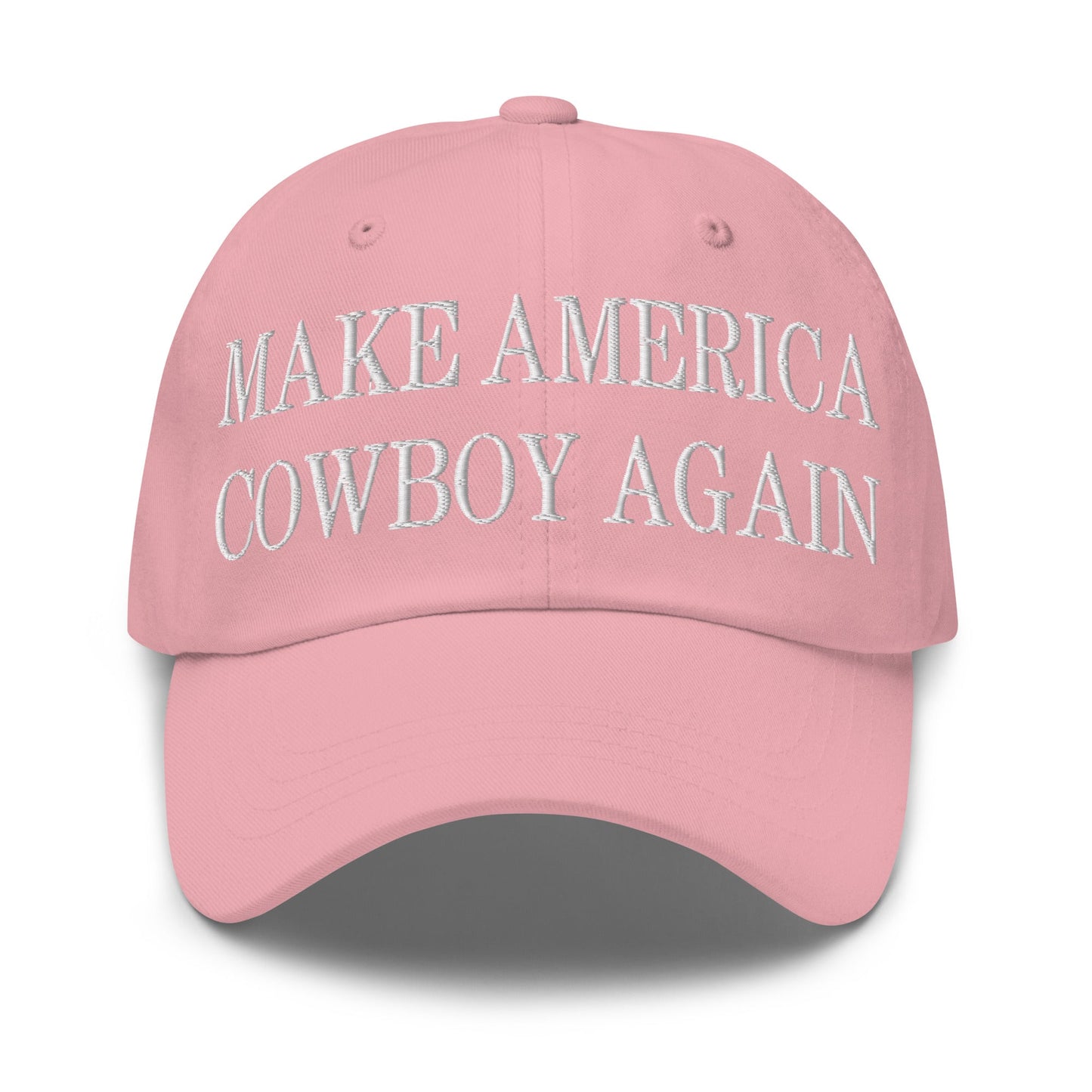 Make America Cowboy Again Embroidered Dad Hat Pink