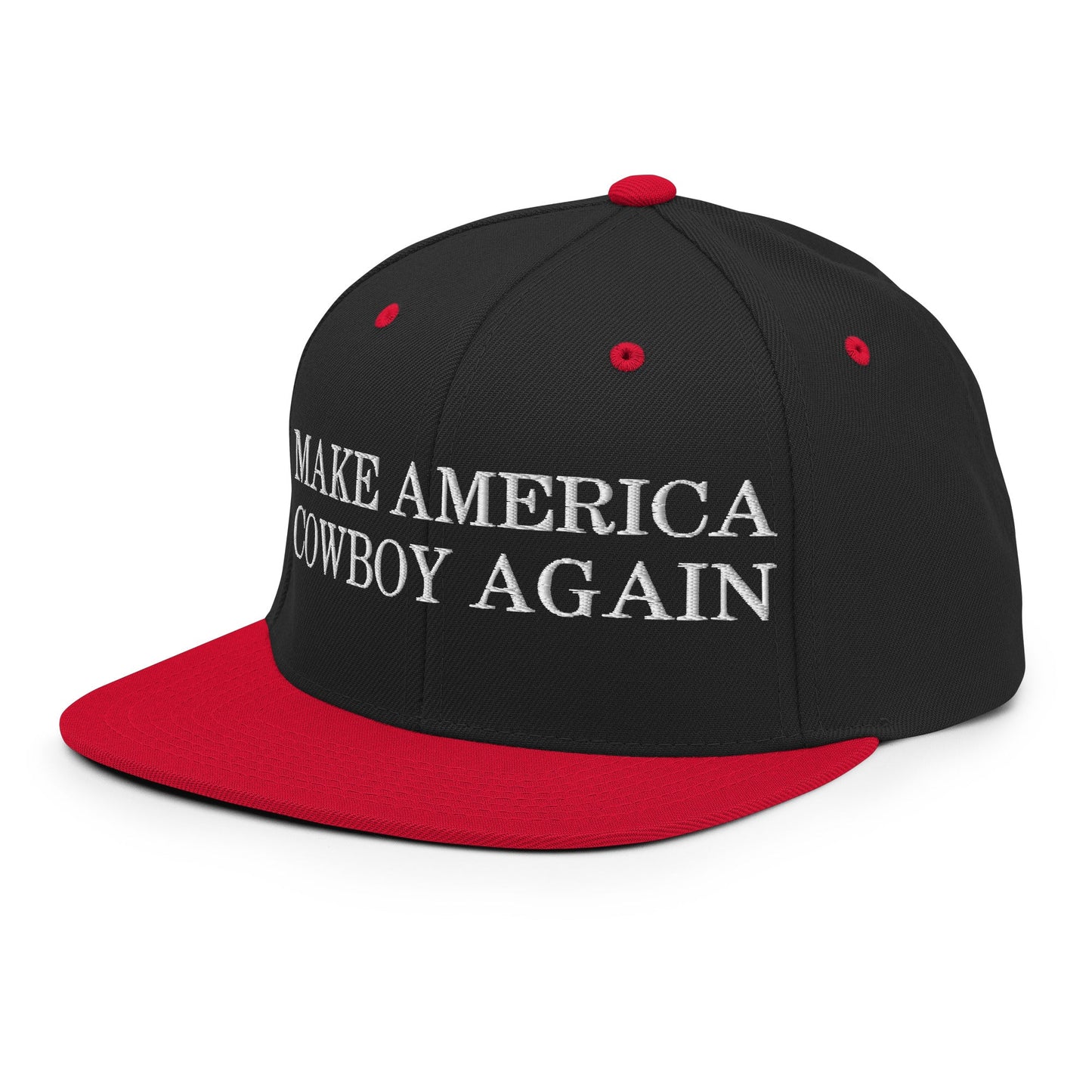 Make America Cowboy Again Snapback Hat Black Red