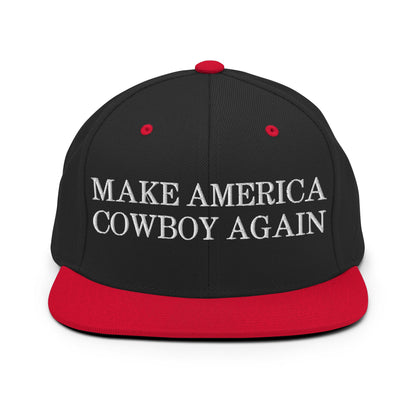 Make America Cowboy Again Snapback Hat Black Red