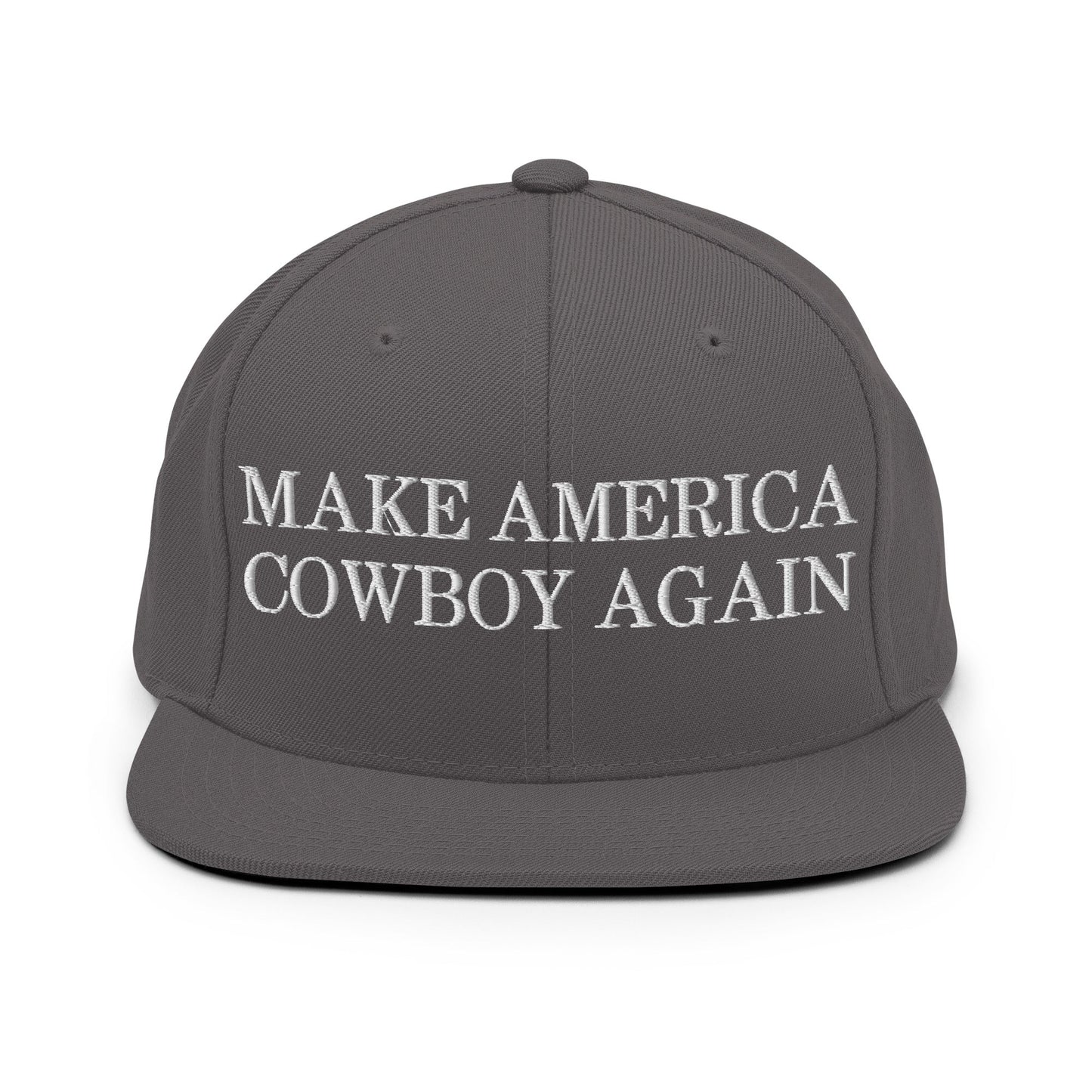 Make America Cowboy Again Snapback Hat Dark Grey