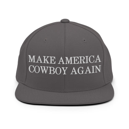 Make America Cowboy Again Snapback Hat Dark Grey