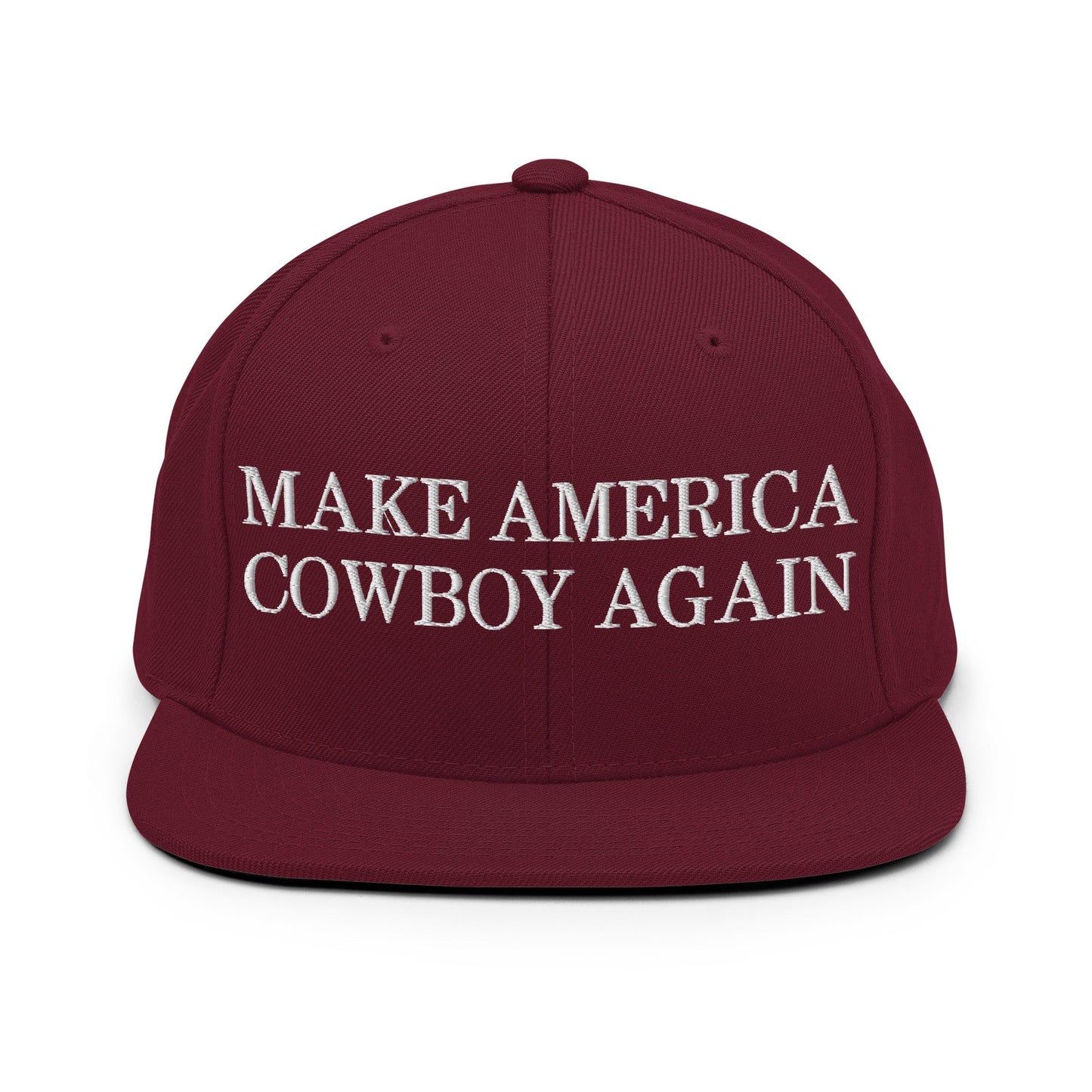 Make America Cowboy Again Snapback Hat Maroon