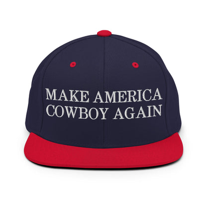 Make America Cowboy Again Snapback Hat Navy Red