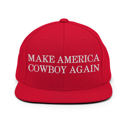 Make America Cowboy Again Snapback Hat Red