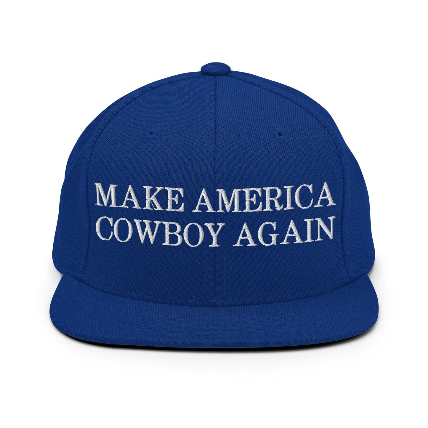 Make America Cowboy Again Snapback Hat Royal Blue