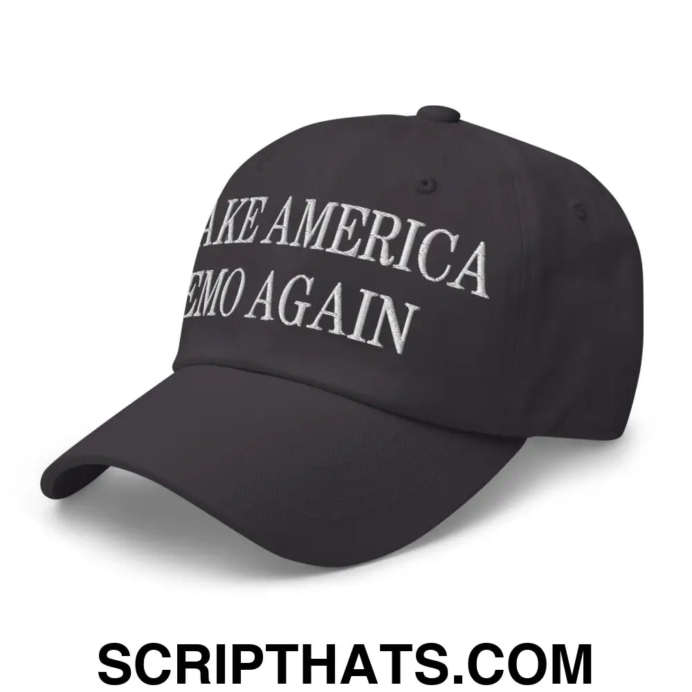 Make America Emo Again Embroidered Dad Hat Dark Grey