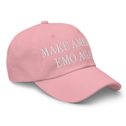 Make America Emo Again Embroidered Dad Hat Pink