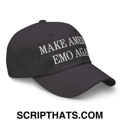 Make America Emo Again Embroidered Dad Hat Dark Grey