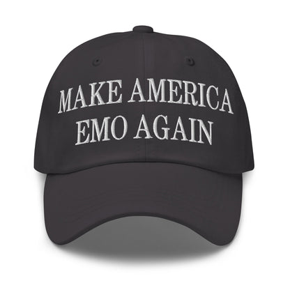 Make America Emo Again Embroidered Dad Hat Dark Grey