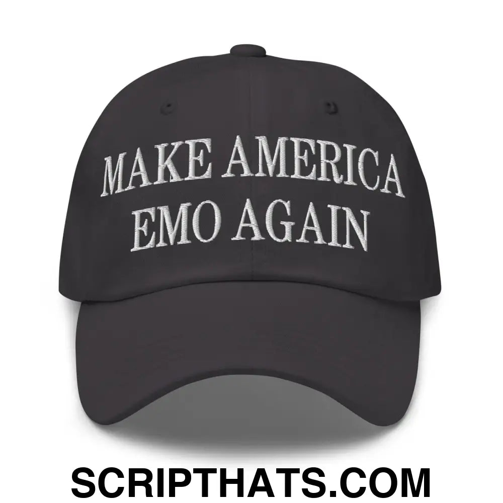 Make America Emo Again Embroidered Dad Hat Dark Grey