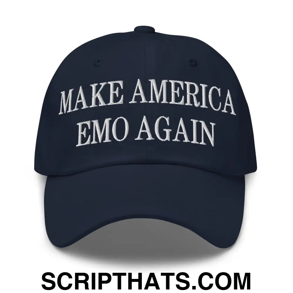 Make America Emo Again Embroidered Dad Hat Navy