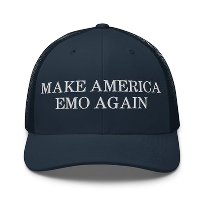 Make America Emo Again Retro Trucker Hat Navy