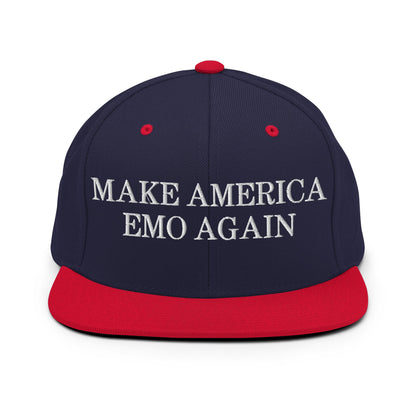 Make America Emo Again Snapback Hat Navy Red