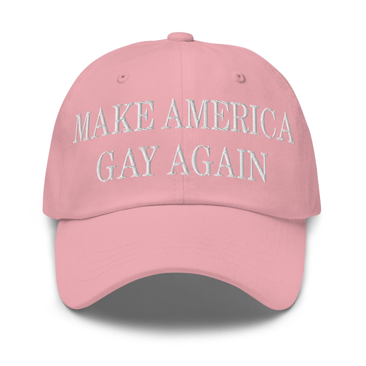 Make America Gay Again Embroidered Dad Hat Pink