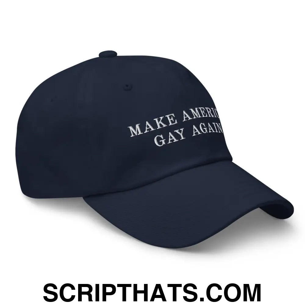 Make America Gay Again Pride MAGA Dad Hat Navy