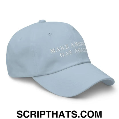 Make America Gay Again Pride MAGA Dad Hat Light Blue