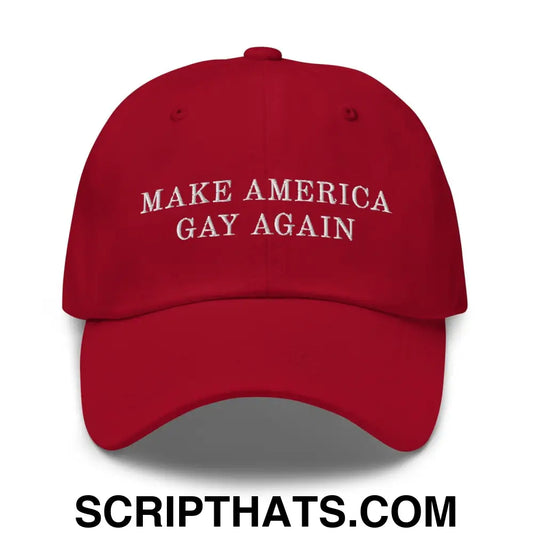 Make America Gay Again Pride MAGA Dad Hat Cranberry