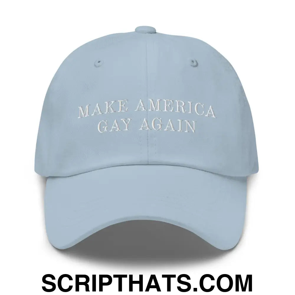 Make America Gay Again Pride MAGA Dad Hat Light Blue