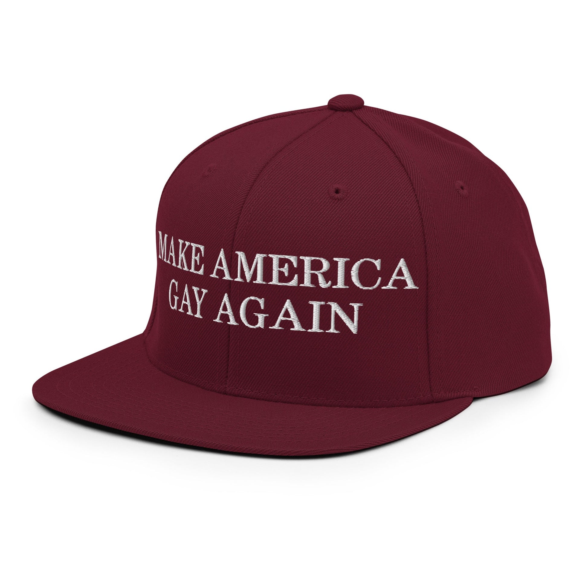 Make America Gay Again Pride MAGA Snapback Hat Maroon