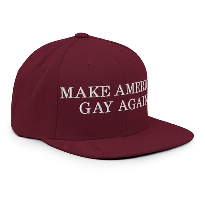 Make America Gay Again Pride MAGA Snapback Hat Maroon