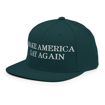 Make America Gay Again Pride MAGA Snapback Hat Spruce