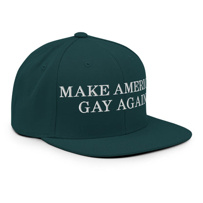 Make America Gay Again Pride MAGA Snapback Hat Spruce