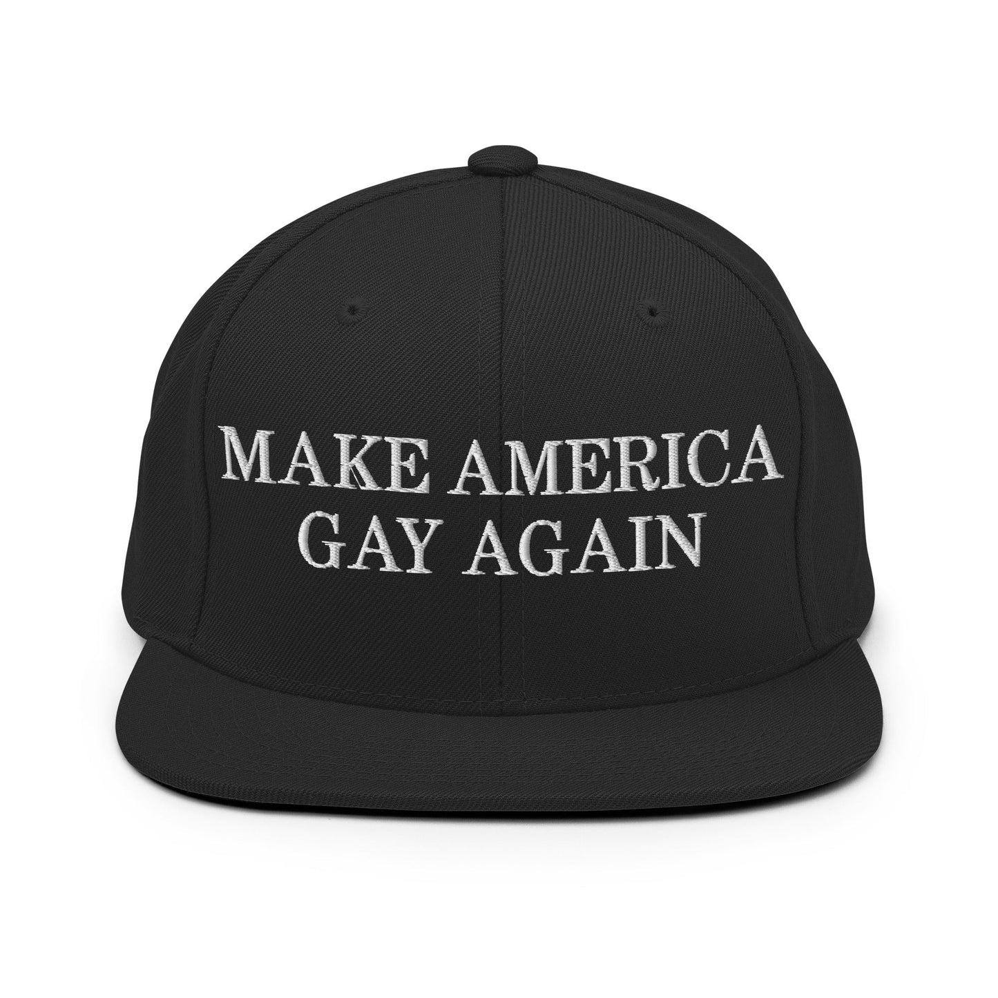 Make America Gay Again Pride MAGA Snapback Hat Black