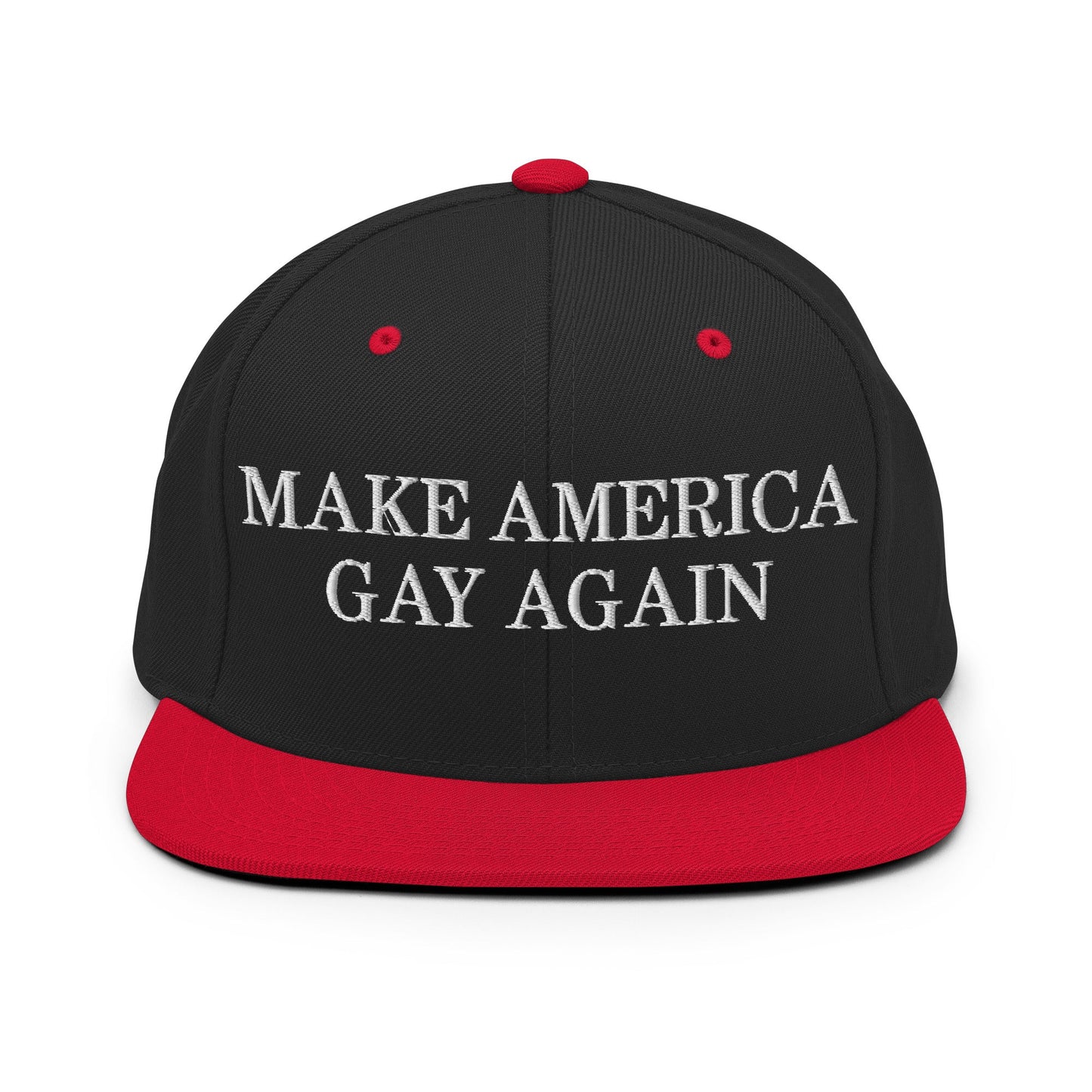 Make America Gay Again Pride MAGA Snapback Hat Black Red