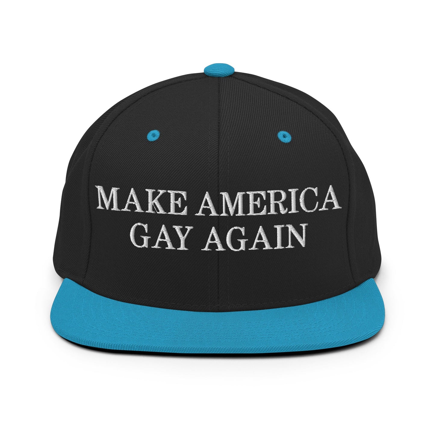 Make America Gay Again Pride MAGA Snapback Hat Black Teal